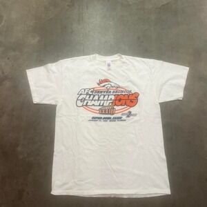 Vintage 1999 Denver broncos logo‎ 7 men's white nfl tshirt